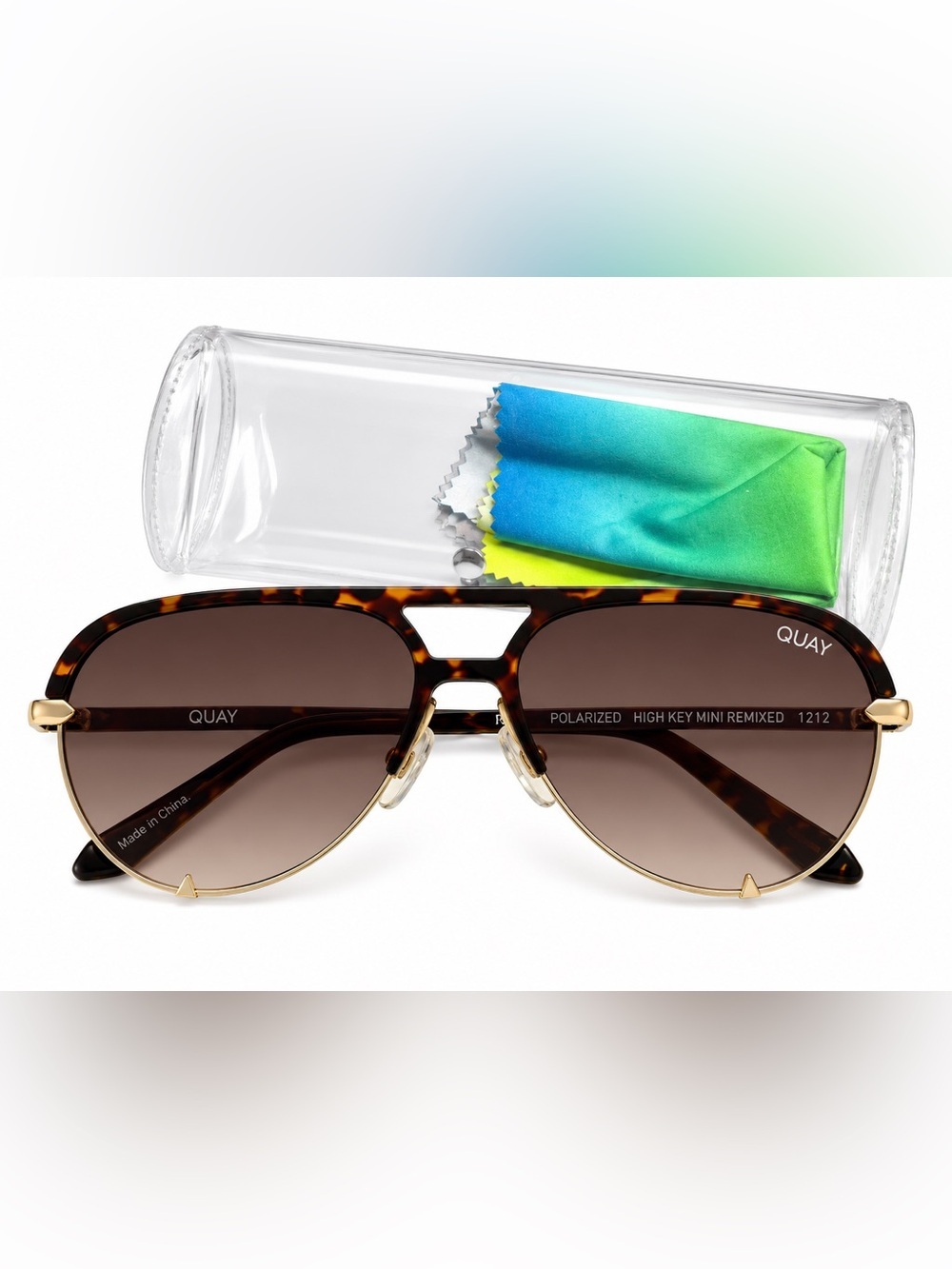Quay Australia Tortoiseshell Aviator Sunglasses - Brown Gradient Lenses - Picture 2 of 2
